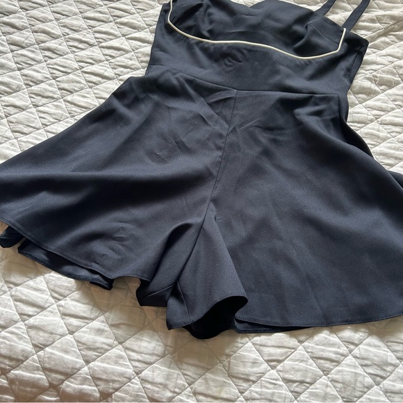 ASOS DESIGN Bow Back Romper in Navy - Picture 4 of 13